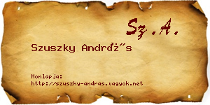Szuszky András névjegykártya
