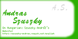 andras szuszky business card